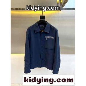 洗練された カジュアル シャツジャケット エルメネジルド・ゼニア ジャケット コピー ネイビーkid26fuGXfu
