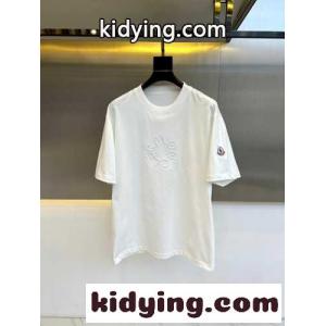 カジュアル クルーネック 半袖Tシャツ モンクレール スーパーコピー Tシャツ コピー コットン ホワイトkid2609v4nq