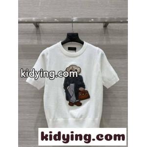 ラルフローレン ニットウェア コピー Polo ベア ウール クルーネック 半袖ニット ホワイトkid26Caequy