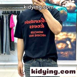 カジュアル 刺繍入り コットン 半袖Tシャツ モンクレール ブランド コピー Tシャツ コピー ブラックkid26WbOXzq