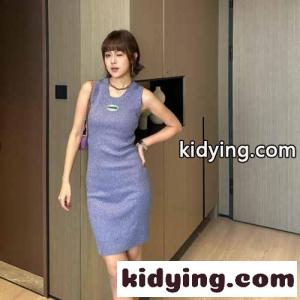 シンプル ノースリーブ ニットワンピース シャネル スーパーコピー ワンピース コピー パープルkid268Xruea