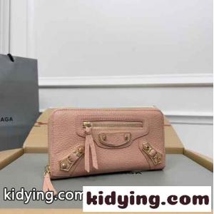 定番 ラウンドファスナー 長財布 バレンシアガ コピー 財布 コピー ローズピンクkid26SfiaGv