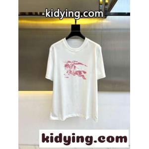バーバリー ブランド コピー 半袖Tシャツ コピー カジュアル ロゴ入り コットン Tシャツ ホワイトkid26S19XLz