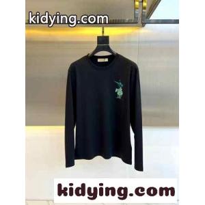 シンプル ロゴ入り クルーネック 長袖Tシャツ バーバリー コピーブランド Tシャツ 偽物 ブラックkid26WnODmm