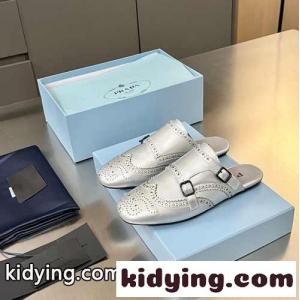 プラダ ブランド コピー シャッフル レザー ダブルモンクストラップミュール スーパーコピー シルバーkid26Cm0bGj