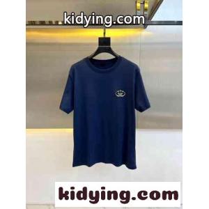 シンプル ロゴ入り コットン 半袖Tシャツ プラダ スーパーコピー Tシャツ コピー ブルーkid26fWLfim