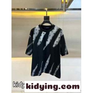 お洒落 カジュアル ルイ・ヴィトン Tシャツ コピー ロゴ 半袖Tシャツ ブラックkid26aCWDuC