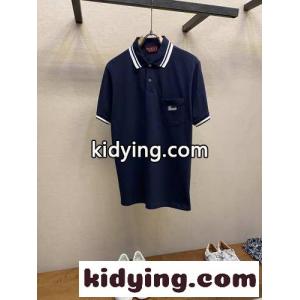 カジュアル コットン 半袖 ポロシャツ グッチ スーパーコピー Tシャツ コピー メンズ トップス ネイビーkid26nKLHnm
