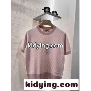 ウール＆シルク ショートスリーブニット フェンディ ブランド コピー ニット コピー ピンクkid26aKfOPz