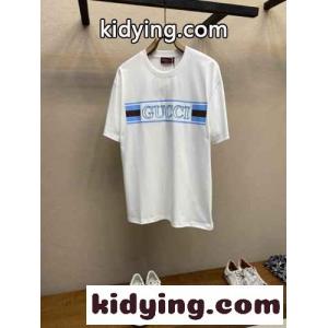 コットンジャージー プリント 半袖Tシャツ グッチ スーパーコピー Tシャツ コピー クルーネック ホワイトkid26KLv8Lb
