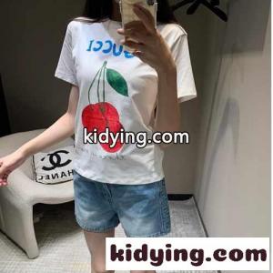 目を惹く プリント コットン 半袖Tシャツ グッチ スーパーコピー Tシャツ コピー レディース トップスkid26v0baSn