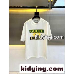 カジュアル ロゴプリント グッチ ブランド コピー Tシャツ コピー クルーネック 半袖Tシャツ ホワイトkid26aWv8Ln