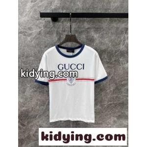 定番 カジュアル ロゴプリント コットン 半袖Tシャツ グッチ コピー Tシャツ コピー クルーネックkid26HL1bGf