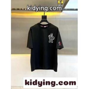 シンプル クルーネック 半袖Tシャツ モンクレール ブランド コピー Tシャツ コピー ブラックkid26b8LHfq