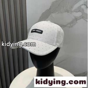 お洒落 ラインストーン 合わせやすい 帽子 ミュウミュウ スーパーコピー キャップ 偽物 ホワイトkid26L1HHve