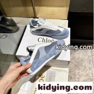 クロエ スニーカー スーパーコピー メッシュ＆レザー CHLOÉ KICK スニーカー ライトブルーkid26W15T1n