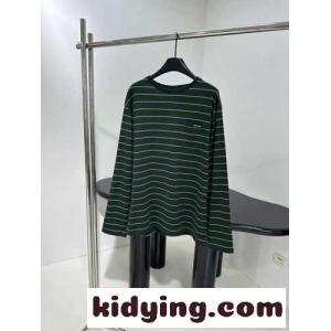 カジュアル 合わせやすい ボーダー柄 長袖Tシャツ ミュウミュウ コピーブランド Tシャツ コピー グリーンkid26neWjqa