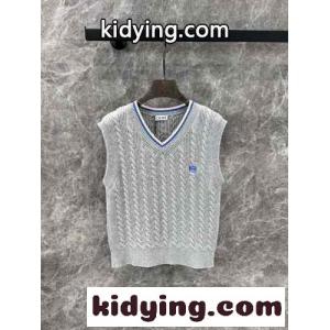 クラシカル ケーブル編み Vネックニットベスト ロエベ コピー ニット コピー グレーkid269PTH9j