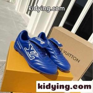2026春夏新作～LV フットプリント サッカー スニーカー ルイヴィトン ブランド コピー スーパーコピー ブルーkid26zmWPHj