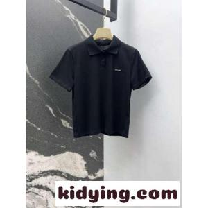 ミュウミュウ スーパーコピー Tシャツ コピー カジュアル ロゴパッチ 半袖 ポロシャツ ブラックkid26feq8Xn