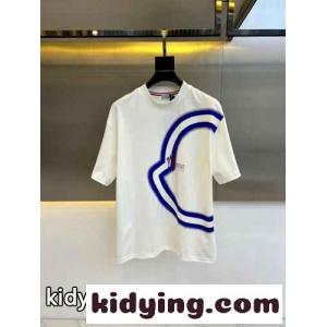カジュアル ゆったり ロゴプリント 半袖Tシャツ モンクレール コピー Tシャツ コピー ホワイトkid265Lrq8r