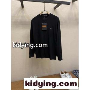 シンプル 上品 シルク＆ウール カットソー エルメネジルド・ゼニア ニット 偽物 ブラックkid265XDWfe