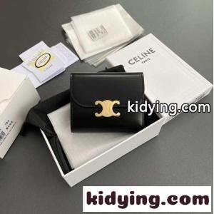 セリーヌ ブランド コピー 財布 スーパーコピー N級品 スムースレザー 3つ折り財布 ブラックkid26jeiu0f