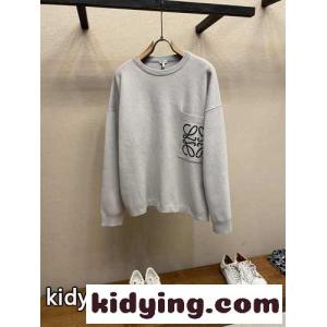 コットンブレンド ニット トップス ロエベ ブランド コピー セーター コピー プルオーバー グレーkid26buaaCu