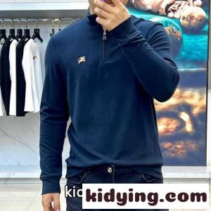 ハーフジップ フリース プルオーバー バーバリー コピーブランド 長袖Tシャツ 偽物 ネイビーkid26P19L9r