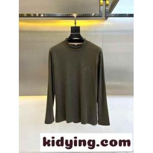 シンプル 上品 ロゴ入り 長袖Tシャツ バーバリー コピーブランド 長袖Tシャツ 偽物 グリーンkid26mmyeSD