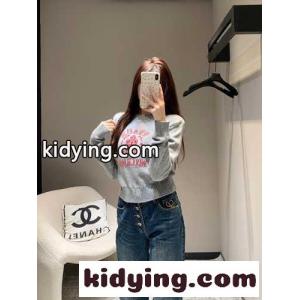 カジュアル ロゴ入り クルーネック ニット プラダ スーパーコピー セーター コピー グレーkid261HXPja