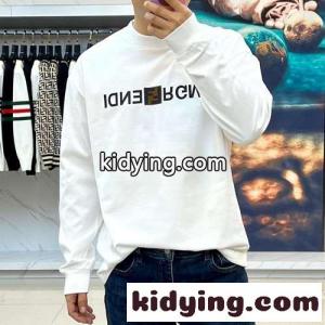 フェンディ コピー Tシャツ コピー カジュアル ゆったり コットン 長袖Tシャツ ホワイトkid26DKbG9b