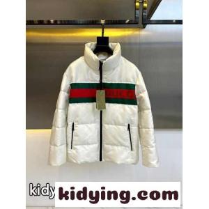 ウェブストライプ ロゴ ダウンブルゾン グッチ コピー ダウンジャケット コピー ホワイトkid26yGL5be