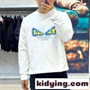 定番 ロゴプリント クルーネック スウェットシャツ フェンディ ブランド コピー Tシャツ コピー ホワイトkid26v89v0r