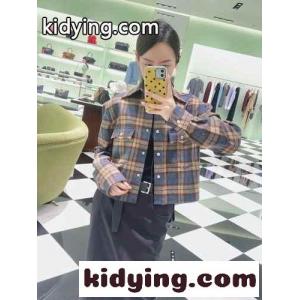チェック ウールツイル シャツ プラダ コピー シャツ コピー レディース トップスkid26SXX95v
