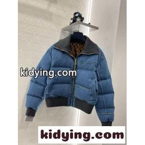 デニムプリントクロップパファジャケット ルイヴィトン ブランド コピー ダウンジャケット コピー レディースkid26SXTnma
