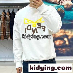 フェンディ スーパーコピー Tシャツ コピー カジュアル ロゴ入り クルーネック スウェットシャツ ホワイトkid26za0jCe
