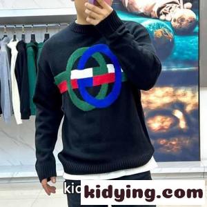 グッチ コピーブランド セーター コピー 合わせやすい ロゴ クルーネック プルオーバー ブラックkid26b8nqye