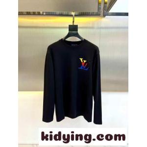 ルイヴィトン スーパーコピー Tシャツ コピー ベーシック 合わせやすい 快適 長袖Tシャツ ブラックkid269ruuGD
