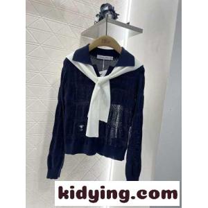 dior コピーブランド セーラー ニット偽物  暖かい セーター 柔軟 厚い トップス カジュアル ブルーkid2605Lzay
