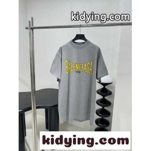 バレンシアガ コピーtシャツメルカリコピー カジュアル トップス 純綿 半袖 プリント 男女兼用 グレイkid26q45nuu