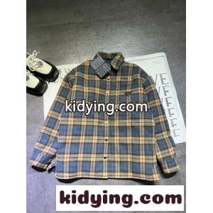 prada コピーブランド プリーツ シャツスーパーコピー 学院風 長袖 トップス 純綿 格子模様 ブルーkid26ryGT5v