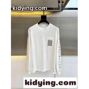 カジュアル プリント コットン 長袖Tシャツ クロムハーツ コピー Tシャツ コピー ホワイトkid264Tju0D