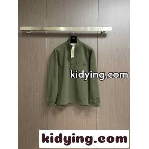 裏起毛 コットン ハーフボタン スウェットシャツ ロエベ スーパーコピー Tシャツ コピー グリーンkid26eWbuKD