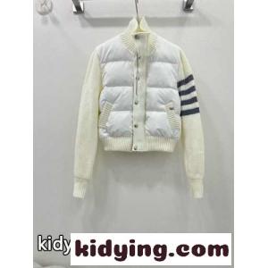 ニット切り替え カジュアル トムブラウン コピー ダウンジャケット コピー ブルゾン ホワイトkid26b4vGHn
