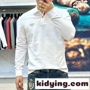 カジュアル 上品 コットン 長袖 ポロシャツ プラダ スーパーコピー Tシャツ コピー ホワイトkid26memSDm