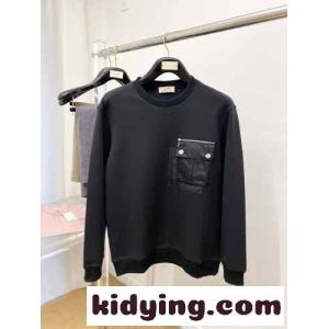 定番 カジュアル エルメス コピー Tシャツ コピー クルーネック コットン スウェットシャツ ブラックkid265fyyOf