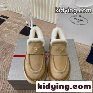 大人気 スエード ローファー プラダ スーパーコピー シューズ コピー レディース ベージュkid26eSrK5f