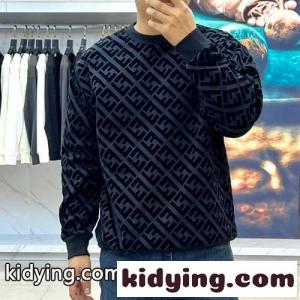FFジャガード クルーネック フェンディ スーパーコピー Tシャツ コピー スウェットシャツ ブラックkid26riuaea
