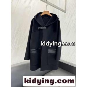 エレガント カシミヤ ダッフルコート エルメス ブランド コピー スーパーコピー ブラックkid26iSPvae